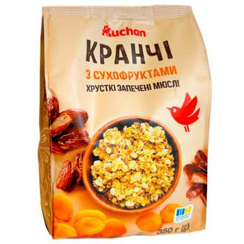Кранчи Auchan с сухофруктами 350г - купить, цены на Auchan - фото 1