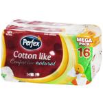 Туалетний папір Perfex Cotton Like 3-шаровий 16шт