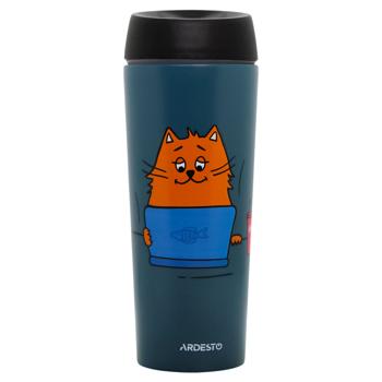 Термокухоль Ardesto Coffee time Red Cat 450мл синій