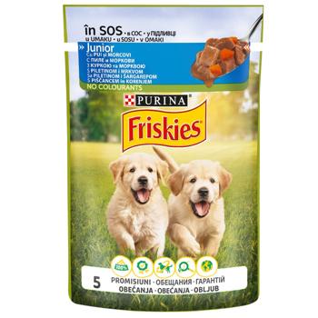 Корм вологий Friskies Junior з куркою та морквою для цуценят 100г - купити, ціни на ULTRAMARKET - фото 1
