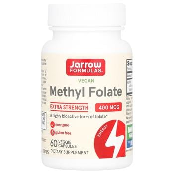 Метилфолат, Methyl Folate, Jarrow Formulas, 400 мкг, 60 капсул