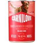 Корм вологий Carnilove Pate з індичкою, олениною та диким кабаном для собак 400г