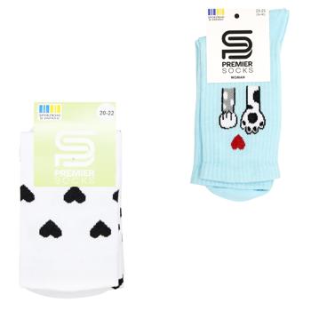 Гольфи Premier Socks дитячі дрібні сердечка р.20-22 білий - купити, ціни на ЕКО Маркет - фото 1