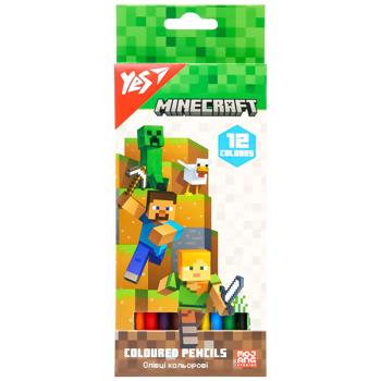 Олівці кольорові Yes Minecraft 12 кольорів