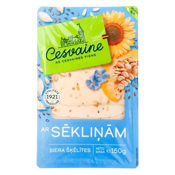 Cыр Cesvaine с семечками и пажитником нарезанный 45% 150г