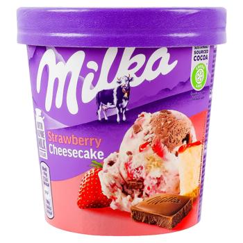 Мороженое Milka клубничный чизкейк 314г
