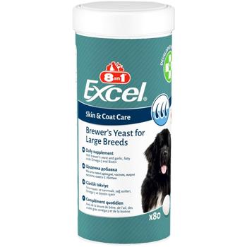 8in1 Excel Brewer's Yeast For Large Breeds Skin and Coat Care вітаміни для собак 80 шт
