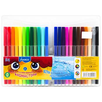 Marco Super Washable Felt-tip Pens 24colors - buy, prices for ULTRAMARKET - photo 1