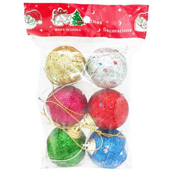 Set of Multicolored Balls with Powder 6pcs*4cm - buy, prices for COSMOS - photo 1
