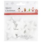 Stars White Christmas Tree Decorations 6pcs 5cm