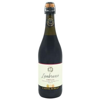 Вино ігристе Castel Borgo Lambrusco Emilia червоне напівсолодке 8% 0,75л - купити, ціни на Чудо Маркет - фото 1