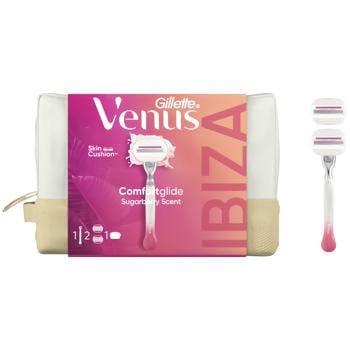 Venus Cosmetic Bag + Venus Sugarberry Scent Razor with 2 Replacement Cartridges Gift Set - buy, prices for - photo 2