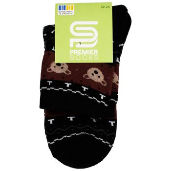 Premier Socks Scandinavian Print Children's Terry Socks s.20-22, 22-24 Black