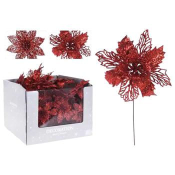 Mondex Poinsettia Red Artificial Flower 14x22.5cm in assortment