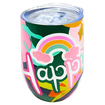 Glass with Lid Stainless Steel 350ml