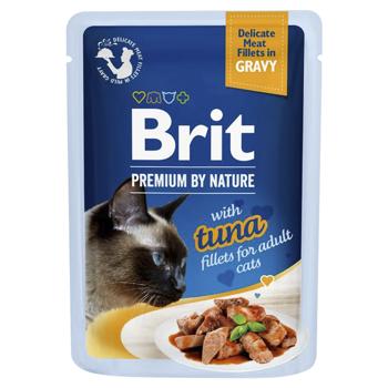 Корм вологий Brit Premium з філе тунця для дорослих котів 85г