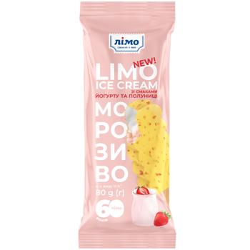 Мороженое эскимо Лимо со вкусами йогурта и клубники 80г