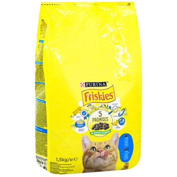 Корм сухой Friskies с лососем и овощами для взрослых кошек 1,5кг - купить, цены на MasterZoo - фото 3