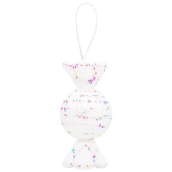 Прикраса Карамелька біла з бісерною стрічкою 19см - купити, ціни на МегаМаркет - фото 1