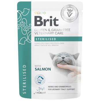 Вологий корм Brit GF VetDiet Care Sterilised pouch 85 г - лосось - купити, ціни на - фото 1