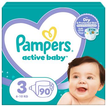Підгузки Pampers Active Baby Midi 3 6-10кг 90шт - купити, ціни на METRO - фото 2