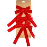 Набір оксамитових бантів Bona Di 3шт 15х24см червоний