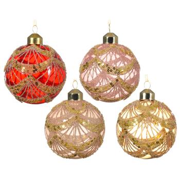 Decoris Carnaval Christmas Tree Ball 8cm in assortment
