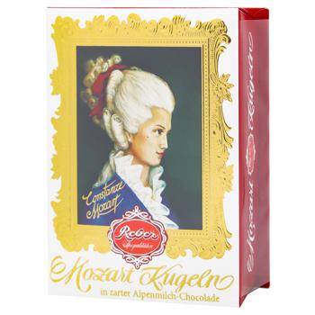 Конфеты шоколадные Reber Mozart Kugeln  Констанция c фисташковым марципаном, миндалем и фундуком 120г - купить, цены на МегаМаркет - фото 1