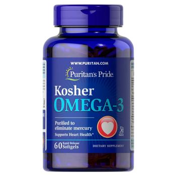 Риб'ячий жир Puritan's Pride Kosher Omega-3 60 гелевих капсул