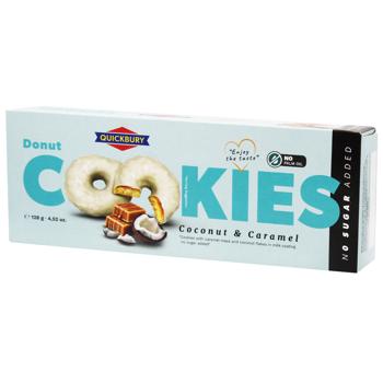 Печенье Quickbury донаты с кокосом и карамелью 128г
