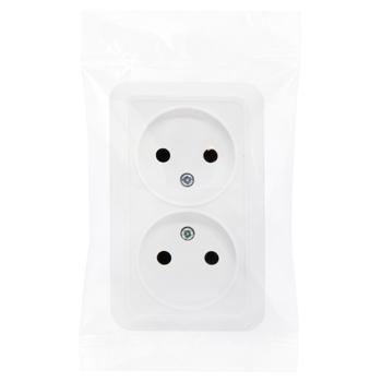 Розетка накладная двойная 2к ELM ОD-20 Simply 41-0033