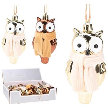 Прикраса ялинкова Actuel Сова пластикова 9,2см в асортименті