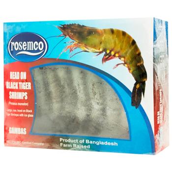 Rosemco Black Tiger Shrimps with Head 16/20 800g - buy, prices for Supermarket "Kharkiv" - photo 1