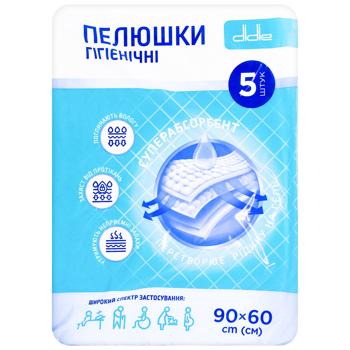 Пелюшки Didie Суперабсорбент гігієнічні 5шт 90х60см