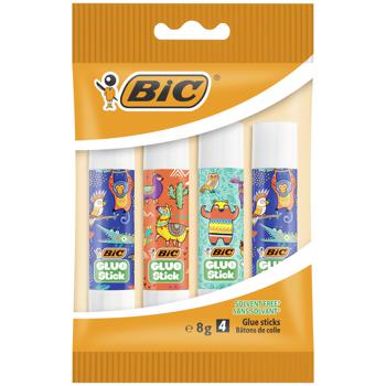 Клей-карандаш BIC водная основа 8г x 4шт - купить, цены на Auchan - фото 1