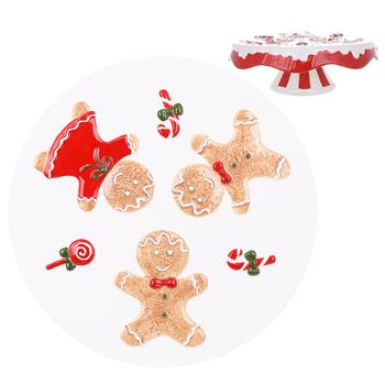 Bona Di Merry Gingerbread Cookies Ceramic Cake Stand 24.5x8cm