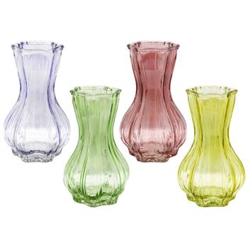 Ваза Koopman кольорове скло 12,5х20,5см в асортименті - купити, ціни на КОСМОС - фото 1