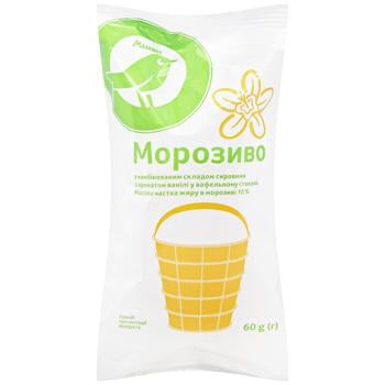 Мороженое Auchan с ароматом ванили 60г - купить, цены на Auchan - фото 1