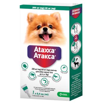 KRKA Ataxxa Drops on the Withers for Dogs from 1.5 to 4kg Against External Parasites 1 pipette - buy, prices for MasterZoo - photo 1