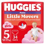 Подгузники-трусики Huggies Little Movers для девочек 5 12-17кг 34шт