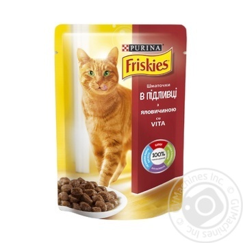 Корм Friskies вологий з яловичиною у підливці для дорослих котів 100г - купити, ціни на - фото 1