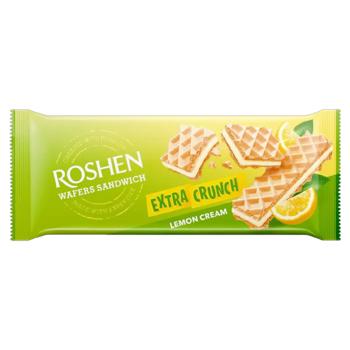 Вафлi Рошен Wafers Sandwich Crunch лимон 142г Акція - купить, цены на Grono - фото 1