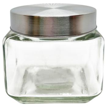 Банка з кришкою скляна квадратна 800мл 9907Y - купити, ціни на Чудо Маркет - фото 1