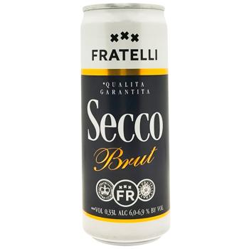 Вино ігристе Fratelli Secco Brut біле сухе 0,33л - купити, ціни на Cупермаркет "Харків" - фото 1