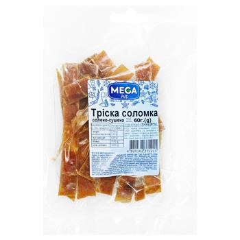 Риба Тріска соломка солоно-сушена Mega hit м/у 60г - купить, цены на Чудо Маркет - фото 1