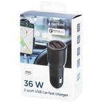 Gembird 2-port USB Car Fast Charger TA-UC-A2QC36-CAR-01