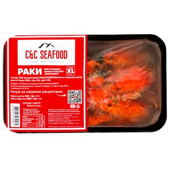 Раки целые C&C Seafood XL вареные в панцире замороженные 800г - купить, цены на - фото 2