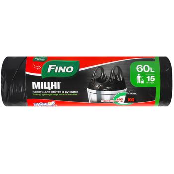 Fino Strong Garbage Bags with Handles 60l 15pcs - buy, prices for Auchan - photo 1