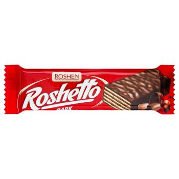 Roshen Roshetto Dark Chocolate Waffle Bar 32g - buy, prices for Supermarket "Kharkiv" - photo 1