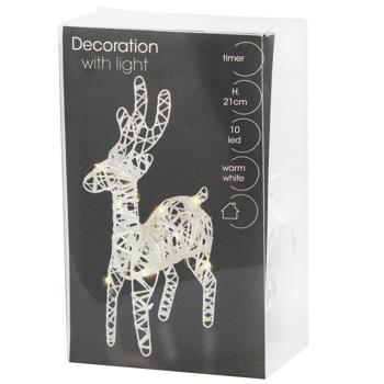 Олень з підсвіткою білий Koopman 14*5*21см - купити, ціни на NOVUS - фото 1
